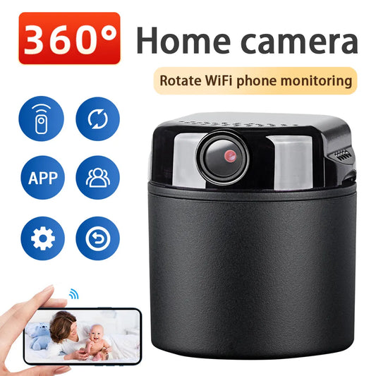1080P Mini Wifi Camera Battery Operated Small Wireless Cam 360 Degree Horizontal Rotation Security System Mobile Fhone Monitorin